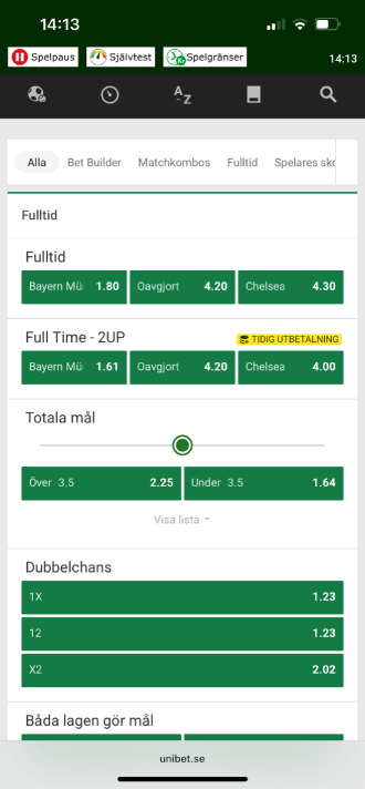 Unibet har odds från Kambi